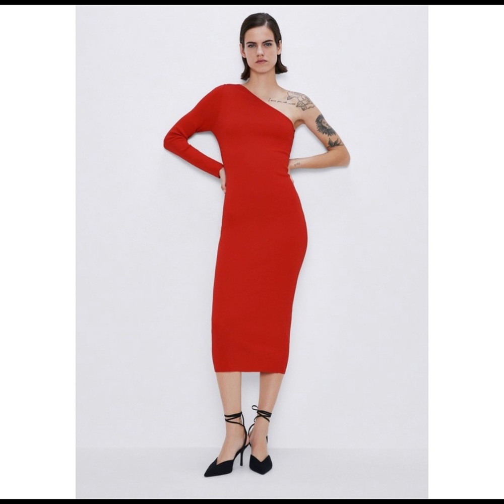 Zara one shoulder long dress